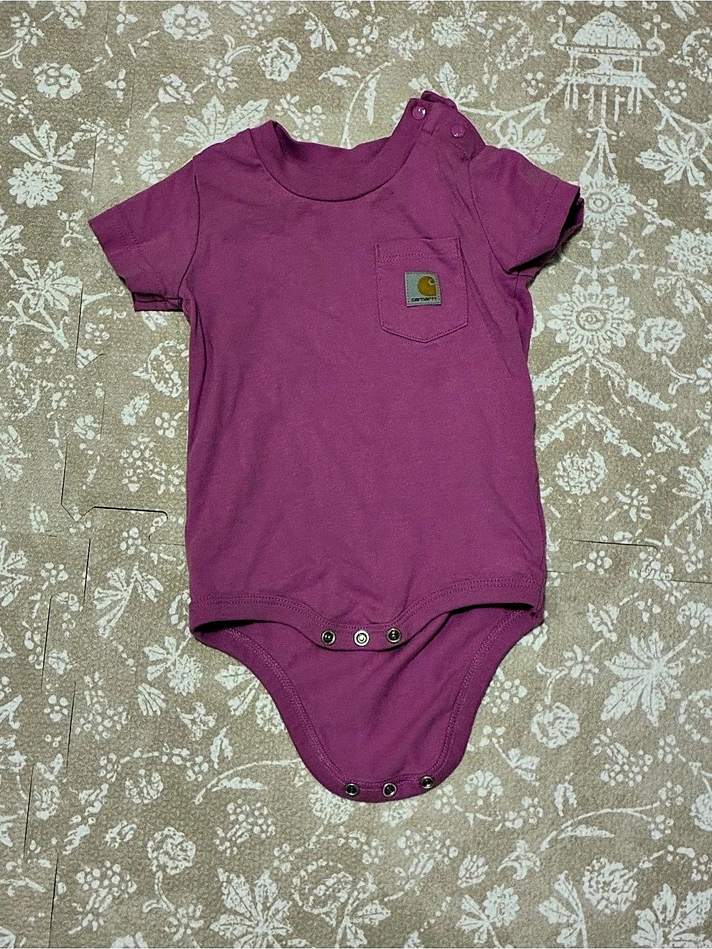 Carhartt Infant Short-Sleeve Pocket Bodysuit Purple 6M